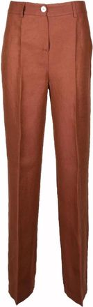 Nenette Linnen Viscose Broek - Dames - Chinos - Bruin - XL - Linnen - Broeken