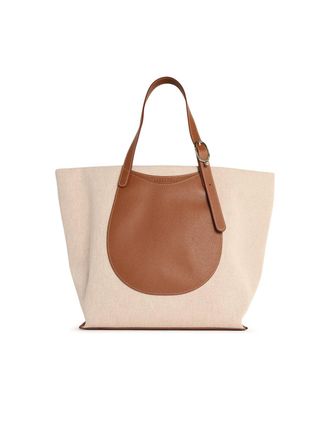 Longchamp Shopping Complice Karamellfarbene Baumwoll-Tela-Tasche
