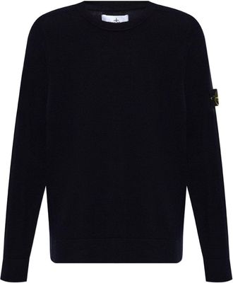 Stone Island Compass-motif wool sweatshirt - men - Virgin Wool/Polyester - XXXL - Blue