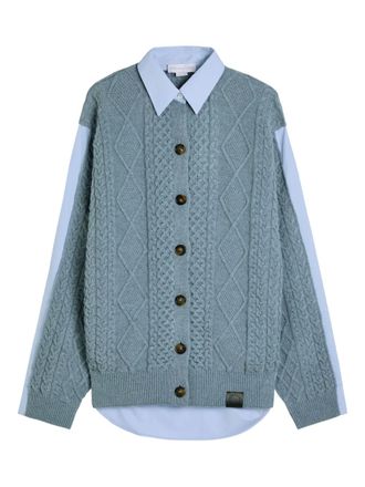 Stella McCartney cable-knit buttoned cardigan - women - Fabric - S - Blue