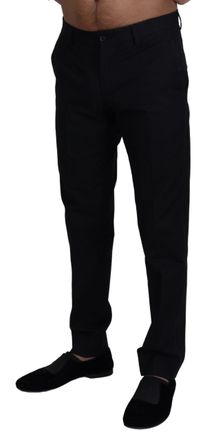 Dolce & Gabbana Mens Black Chino Formal Cotton Pants