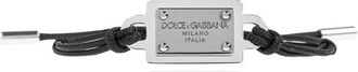 Dolce & Gabbana Armband met applicatie en gegraveerd logo - Heren - Armbanden - Zwart - ONE Size - Accessoires