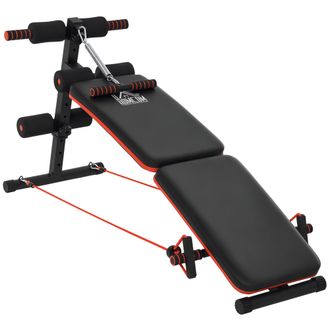 OEM Banco Abdominales Plegable Ajustable En Altura Con Soporte Popl&iacute;teo Regulable Ideal Hogar Y Gimnasio 137x51x50-66 Cm Negro