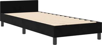 vidaXL Estructura de cama con cabecera Negro 80 x 200 cm Terciopelo Vidaxl