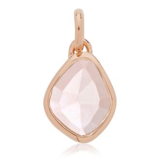 Monica Vinader Rose Gold Siren Small Nugget Pendant Charm Rose Quartz