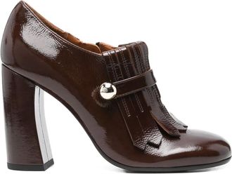 Chie Mihara 100 mm laarzen met blokhak en kwastjes - Bruin