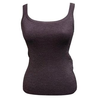 Max Mara Metallic Tan Top in Violet Viscose