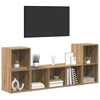 Berkfield Home TV Cabinet Set 3 pcs Brown 107 x 35 x 37 cm Engineered wood