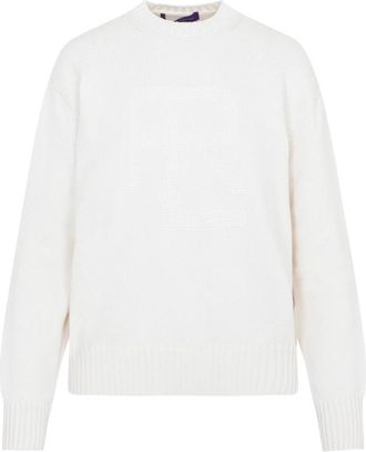 Ralph Lauren Collection Pullover - Dames - Ronde hals truien - Wit - S - Katoen - Truien & Vesten