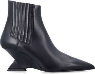 The Attico Cheope Beatle Boot 65 - Dames - Laarzen met Hak - Zwart - 38 EU - Leer - Schoenen