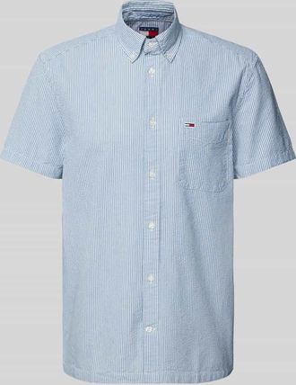 Tommy Jeans Regular Fit Freizeithemd aus reiner Baumwolle mit kurzem Arm in Hellblau, Gr&ouml;&szlig;e XS