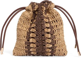 Collection XIIX Straw Bucket Bag in Brown Natural at Nordstrom Rack