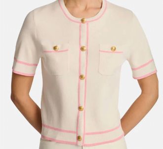 Weill Short Sleeve Cardigan In White