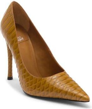 Jeffrey Campbell Good Luck Pump in Mustard Snake at Nordstrom Rack, Size 8.5