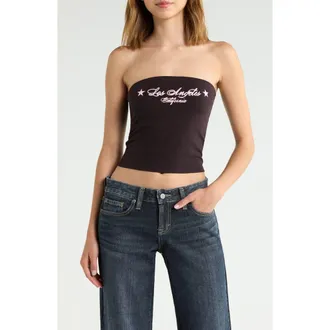 PacSun LAC Crop Tube Top in Black at Nordstrom, Size Xx-Small