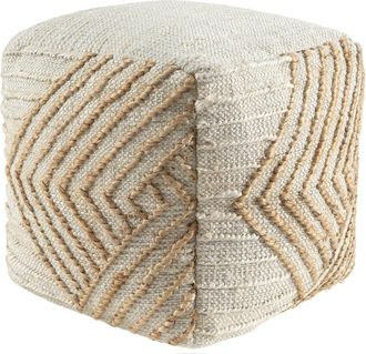 LR Home Lr Home Mesa Coastal Braided Abstract Handmade Textured Pouf