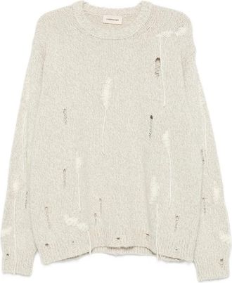 ATOMOFACTORY Distressed Crew-neck Sweater