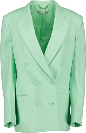 Stella McCartney Klassiek Blazerjasje - Dames - Blazers - Groen - S - Leer - Jassen