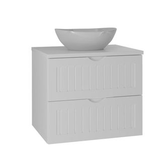 Petits Meubles Mueble lavabo individual 60cm paneles de melamina y mdf blanco