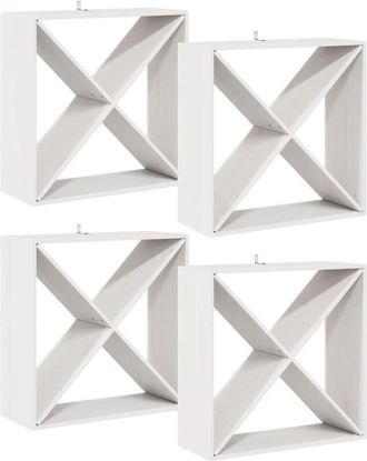 vidaXL Estante De Vino 4 Pcs 62 X 25 X 62 Cm Madera De Pino Macizo Vidaxl