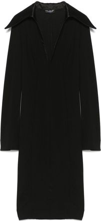 MUGLER Midi-jurk met spikkelkraag - Zwart