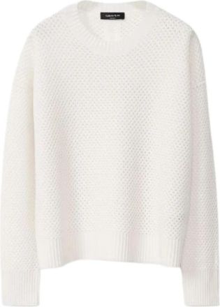 Fabiana Filippi Boterkleurige Platinum Yarn Jumper - Dames - Ronde hals truien - Wit - S - Truien & Vesten
