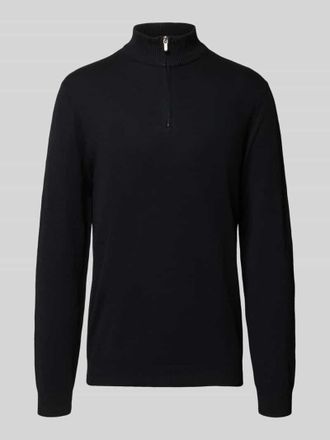 Only & Sons Regular Fit Troyer aus Baumwoll-Viskose-Mix Modell LOUI in Black, Gr&ouml;&szlig;e L