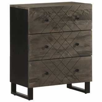 Berkfield Home Sideboard Black 60x33x75 cm Solid Wood Mango | Size: 60 x 33 x 75 cm