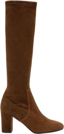 Parall&egrave;le Parallele - Roxana Velours Stretch Boot - Dames - Schoenen - Bruin - Maat: 39 1/2 EU Velours