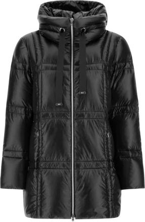 Herno Jassen, Dames, Zwart, L, Nylon, A-Shape Jas in Nylon Ultralight