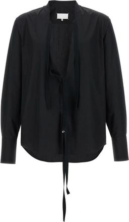 Maison Margiela Cotton Poplin Shirt - Heren - Casual Overhemden - Zwart - L - Katoen - Overhemden