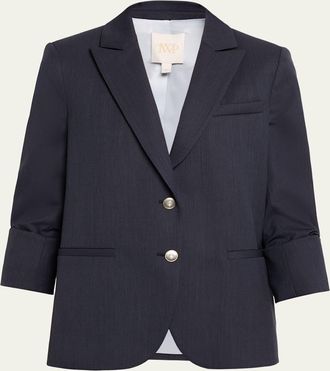 TWP Boyfriend Single-Breasted Stretch Wool Blazer