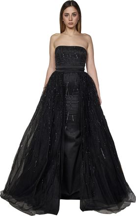 Room76 Womens Long Dress Black Acetate