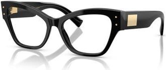 Dolce & Gabbana 54mm Butterfly Optical Glasses in Black at Nordstrom