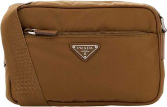 Prada Brown Logo Small Crossbody Bag