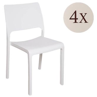 Dmora Dmora - Conjunto De 4 Sillas De Exterior Cereseto, Asiento De Jard&iacute;n, Para Interior O Exterior, Apilables, Fabricadas En Italia, 47x53 H82 Cm, Color B