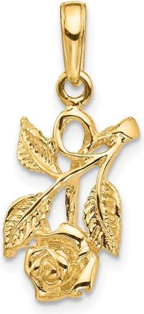 Diamond2Deal 14k Yellow Gold Rose Pendant