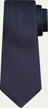 Kiton Mens Tonal Jacquard Silk 7-Fold Tie