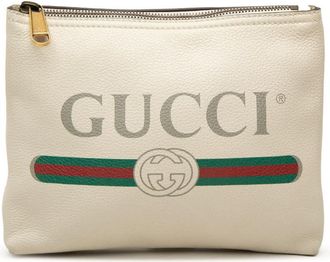 Gucci Pre-owned Gucci Leather Logo Clutch Unisex U8V7DX5RFGG67EM5