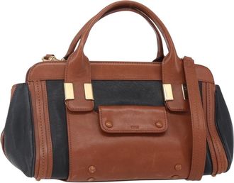 Chlo&eacute; Alice Satchel Leather Brown Leather Handbag (Pre-Owned)