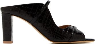 Malone Souliers 85 mm sandalen met krokodillen-reliëf en hak - Zwart