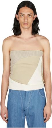 Mainline:RUS/Fr.CA/DE Panel Tube Top - Heren - Tops zonder mouwen - Beige - S - Katoen - Tops