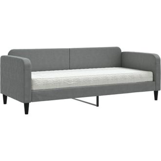 vidaXL Vidaxl - Sof&aacute; Cama Con Colch&oacute;n Tela Gris Oscuro 80x200 Cm