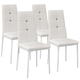 TecTake Dining Chair Set Julien Set Of 4 - White | Size: 4 Pack