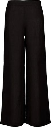 120% Lino Pantaloni a palazzo in lino - Nero