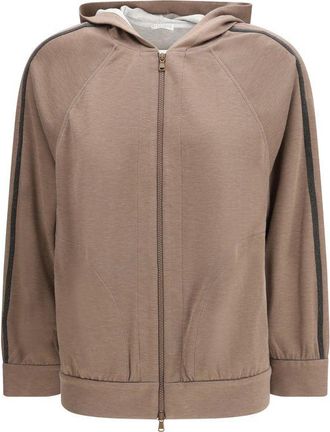 Brunello Cucinelli Brown Silk Womens Sweatshirt