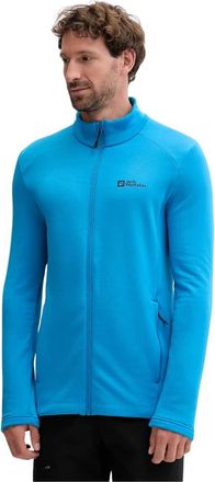 Jack Wolfskin Kolbenberg Full-Zip Fleece - Heren - Sportshirts - Blauw - XL - Wol - Fitness