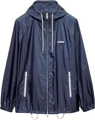 Prada Heren, Jassen, Blauw, Maat: XL Nylon