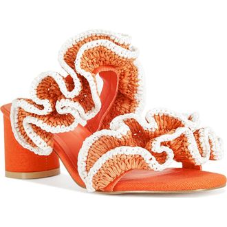 Azalea Wang Chahna Block Heel Sandal in Orange at Nordstrom, Size 7