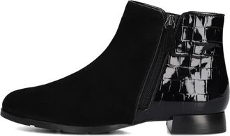 Hassia Zwarte Su&egrave;de Enkellaarsjes Madeira - Dames - Enkellaarsjes - Zwart - 38 1/2 EU - Su&egrave;de - Schoenen